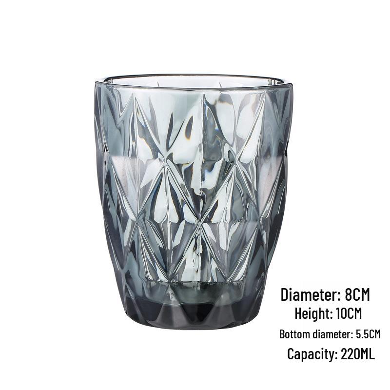 Embossed Glass Tumbler: Versatile Cup for Mouthwash, Juice, Milk, or Beer
