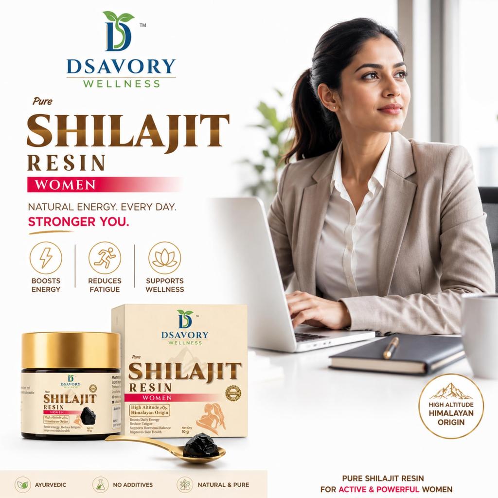 DSavory Pure Himalayan Shilajit Resin for Women — Daily Energy |Hormonal Wellness |Skin Glow & Vitality-10g