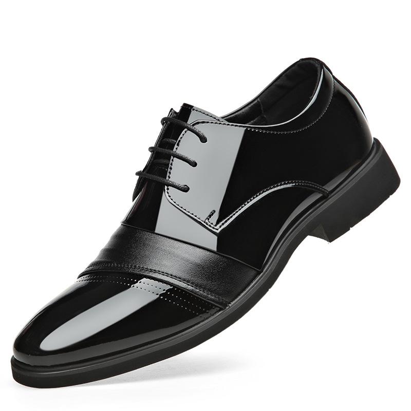 Nová móda Pánske spoločenské topánky Osobnostný trend Paty Leather Svadobné topánky Pánske ploché topánky Oxfords