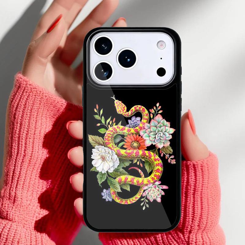 Flower snake Phone Case for iPhone 17 16 15 14 13 Pro Max Back Cover for 12 11 Pro Coque