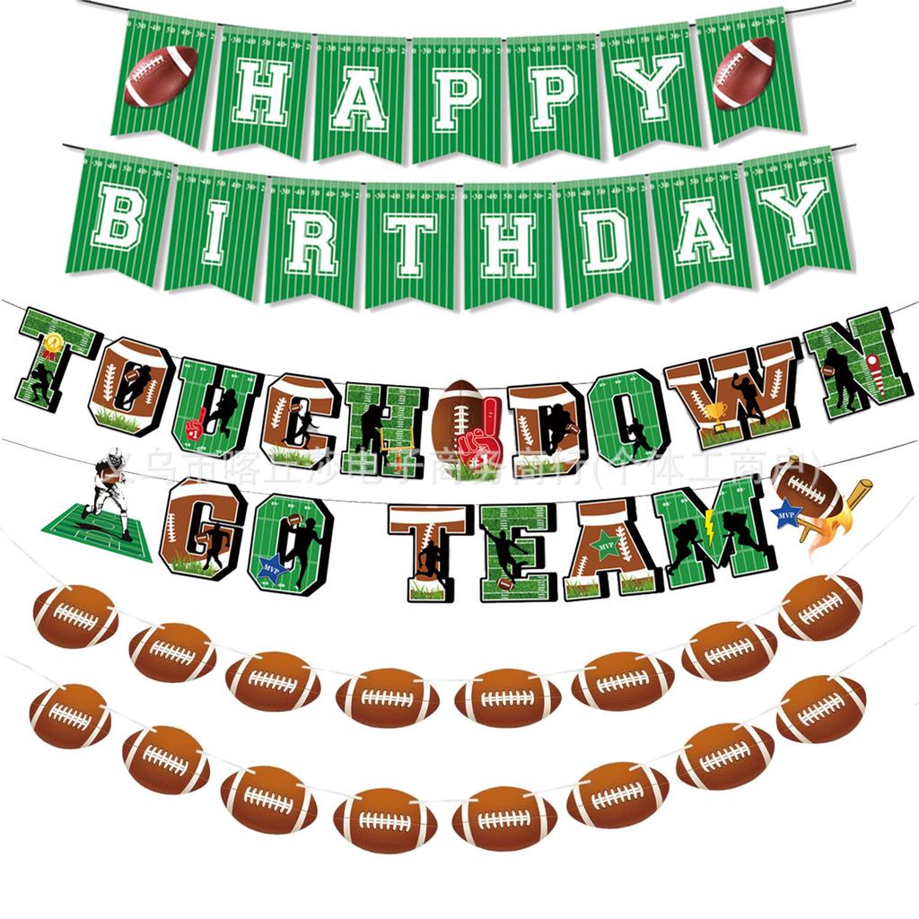Super Bowl Football Party Supplies American Football Children'S Birthday Party Tableware Tablecloth Paper Plates Tissue Decoration