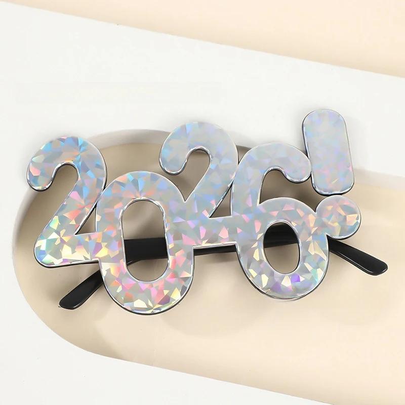 2026 Number Eyeglasses Happy New Year Glasses Diamond Glitter Sunglasses Cosplay Prop Xmas Party Decoration Funny Glasses