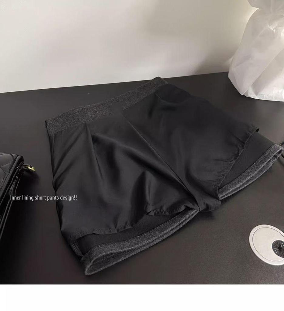 Gray Wool Blend High-Waist A-Line Skirt: Women's Autumn/Winter Slimming, Versatile, Anti-Exposure Design