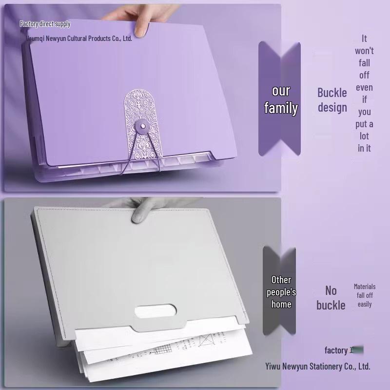 A4 Multi-Layer Transparent Folder for Students - Cute Organizer for Test Papers