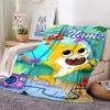 Customizable Pinkfong Shark1 Throw Blanket – Personalized Name, All-Season Cozy Snug Blanket, Machine Washable, Personalized Blanket