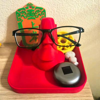 Držák na brýle socha Moai 3D tištěný stojánek na vystavení brýlí stolní dekorace držák na sluneční brýle a brýle stojan na brýle