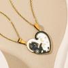 Comfort Couple Necklaces Featuring Adorable Cats Black and White Design Metal Neck Chain Jewelry for Him and Her