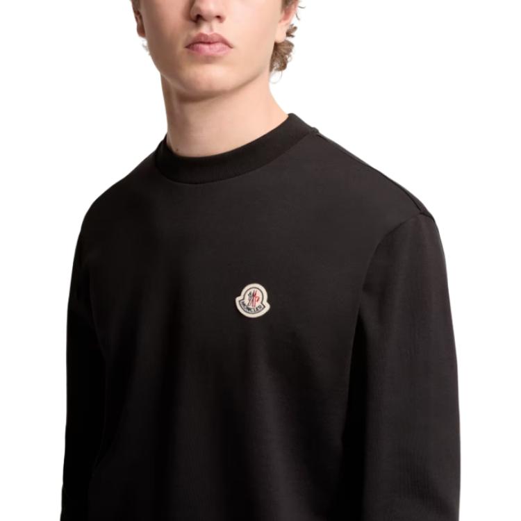 Moncler SS26 Logo-Aufnäher Baumwoll-Sweatshirt Herren Sweatshirt L10918G00051809KR999