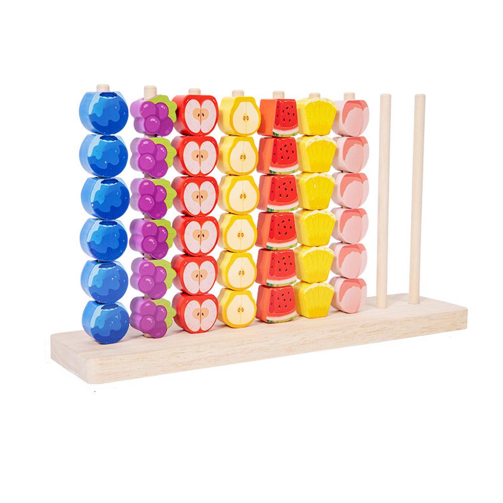 

Children s Educational Early Learning Fruit Shaped Ring Game Color Recognition Puzzle Blocks Toy for Kids Cognitive Development різнокольорові кольору