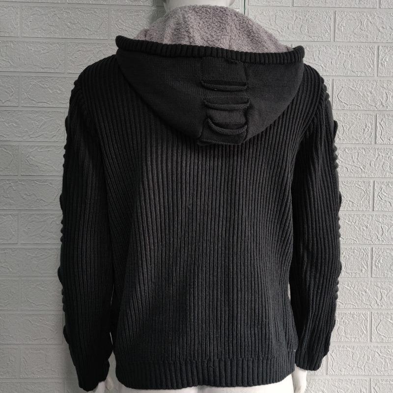 2025 Winter Sweater Cardigan Men's Hooded Knitted Cardigan Jacket
