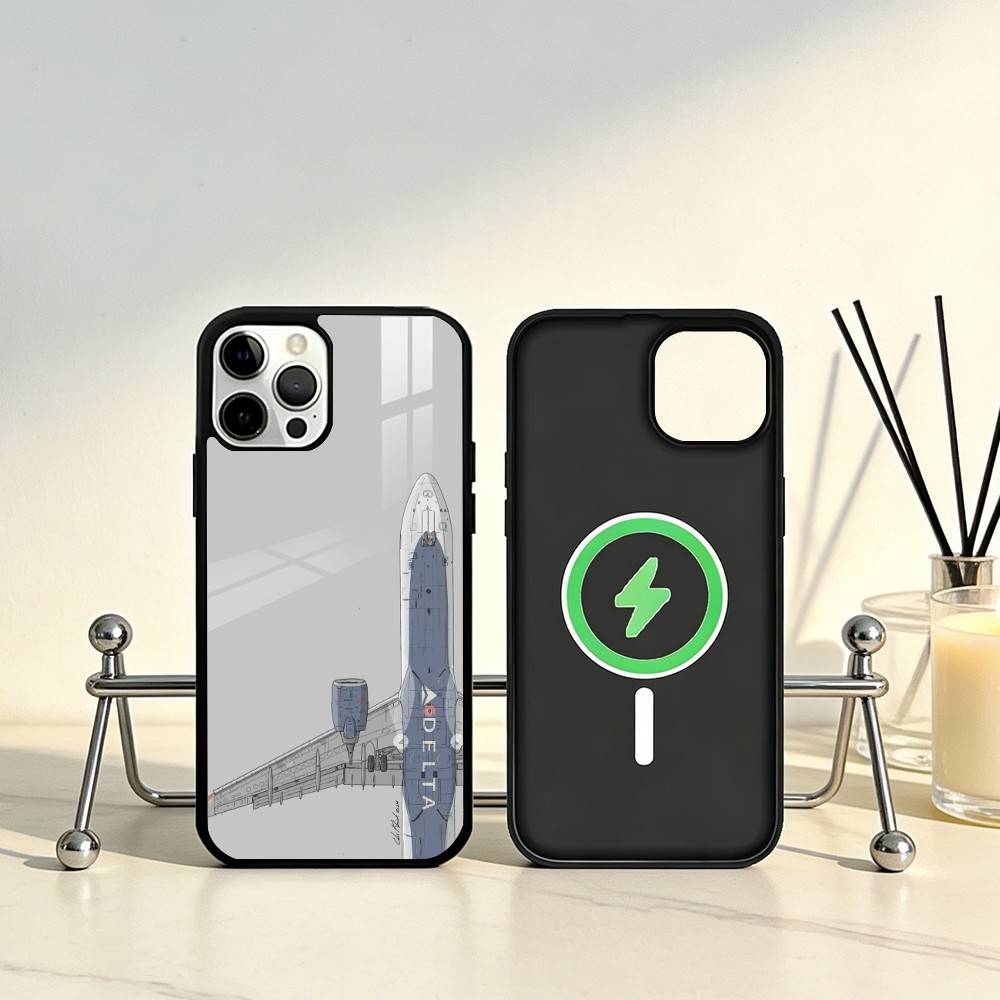 Aircraft Art Phone Case For iPhone17,16,15,14,13,12,11 Plus,Pro Max Magnetic For Magsafe Wireless Charging