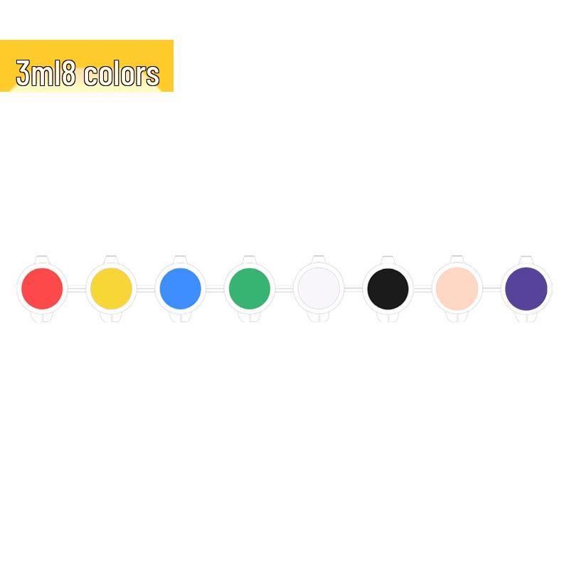 Set de 12 culori de vopsea acrilică pentru copii pentru artă studențească: 6-Pan & 8-Pan cu Benzi de Vopsea pentru Păpuși de Ipsos