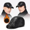 Winter Cold-Proof Warm-Keeping Forward Cap Outdoor Velvet Windproof Ear Protection Adjustable Cap for The Elderly