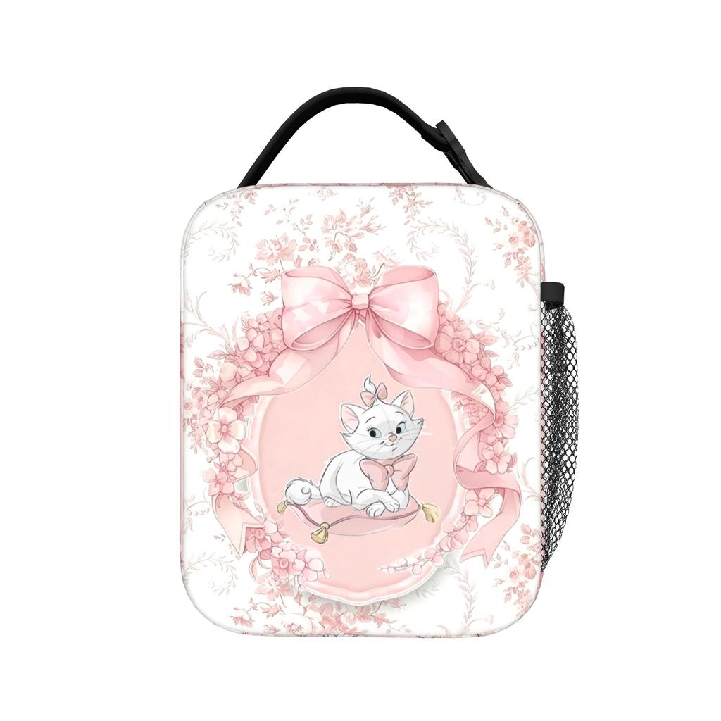 Maries Cat Insulated Lunch Bags Cooler Bag Reusable,Meal Container Cute Kitten Anime Large Tote Lunch Box Food Bag