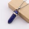 Hexagonal Column Natural Amethyst Powder Crystal Hexagonal Column Pendant Handmade Bullet Necklace Jewelry Pendant N760