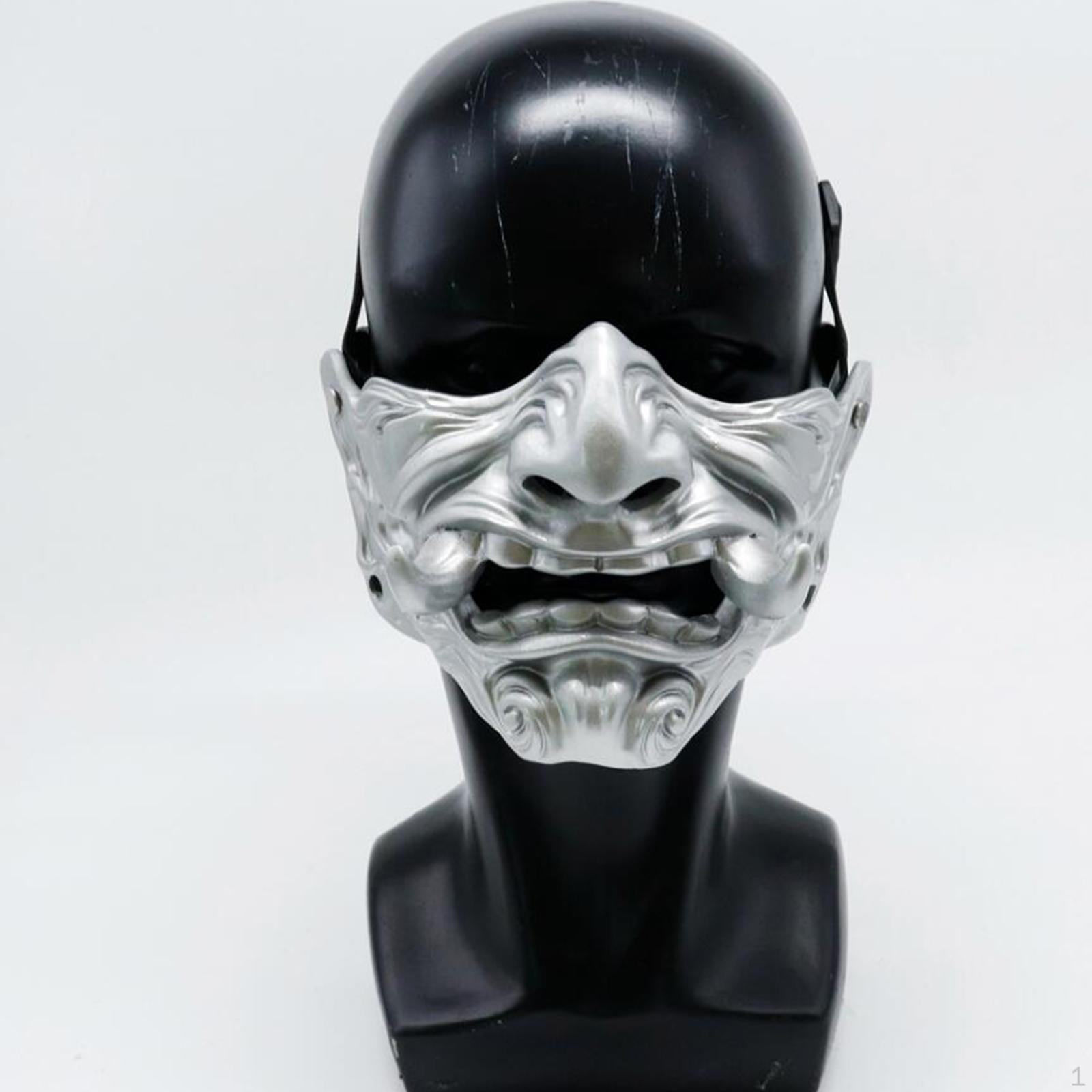 

Маска для косплея с гримасой, японская, легко носить, новинка, страшная для сцены серебряный