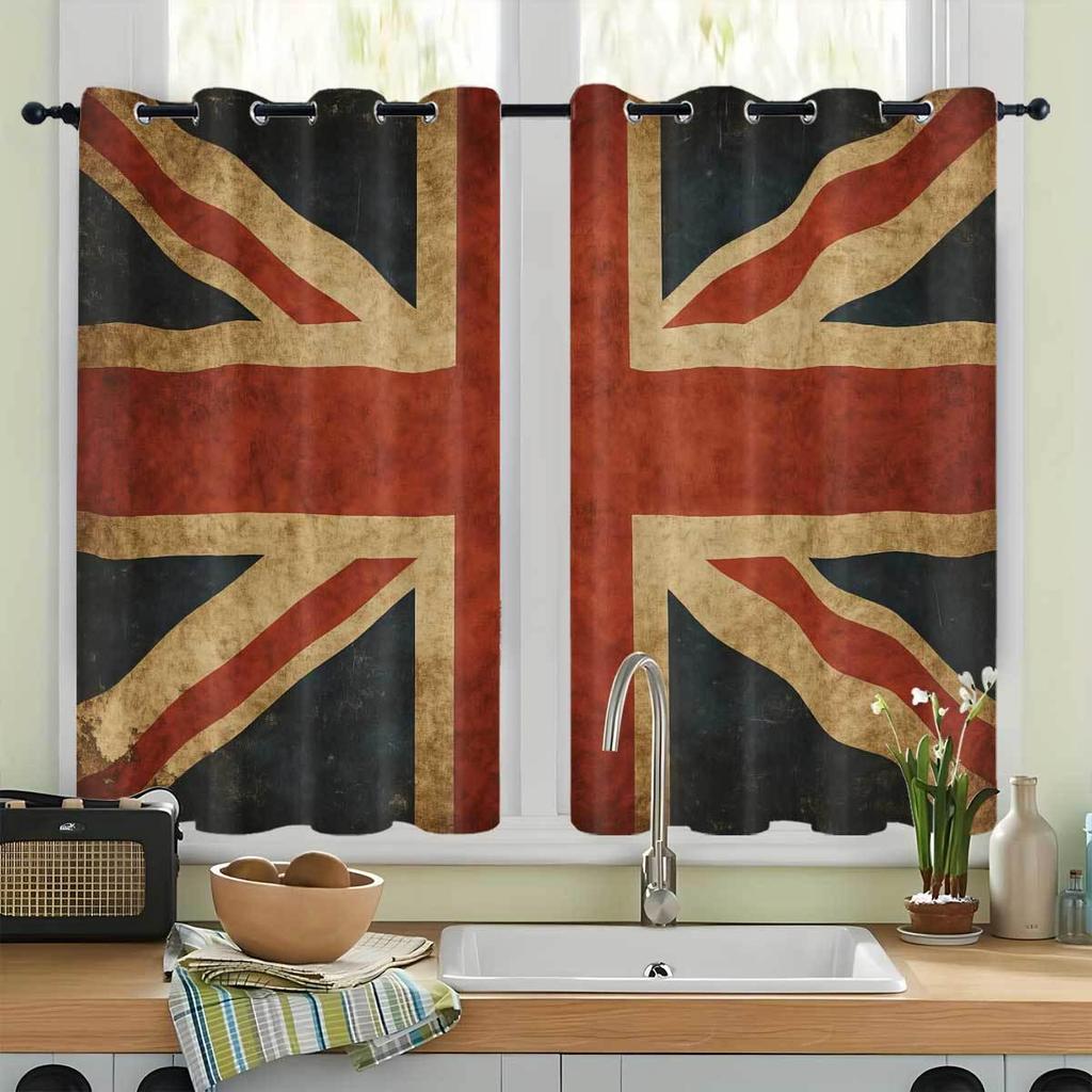 Maßgeschneiderte Verdunklungsvorhänge mit digitalem Druck der amerikanischen Flagge - Polyester, Doppelpaneel, Sonnenschutz