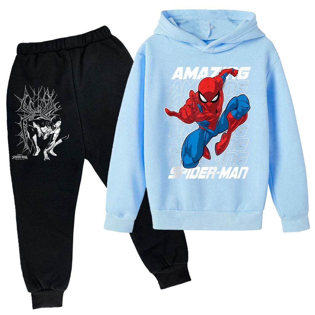 Kids Trendy Printed Pullover Hoodie and Sweatpants Set - Loose Fit Long Sleeve Casual 2 Piece Outfit