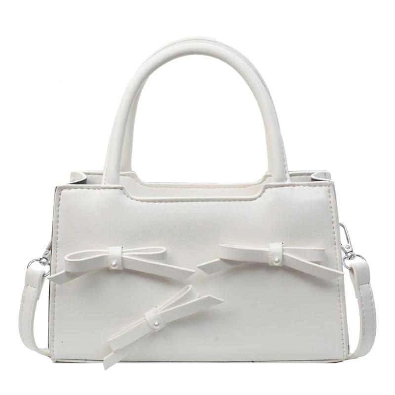 Monochromatic PU shoulder bag for women  high-end arc  fashion pearl  crossbody bag