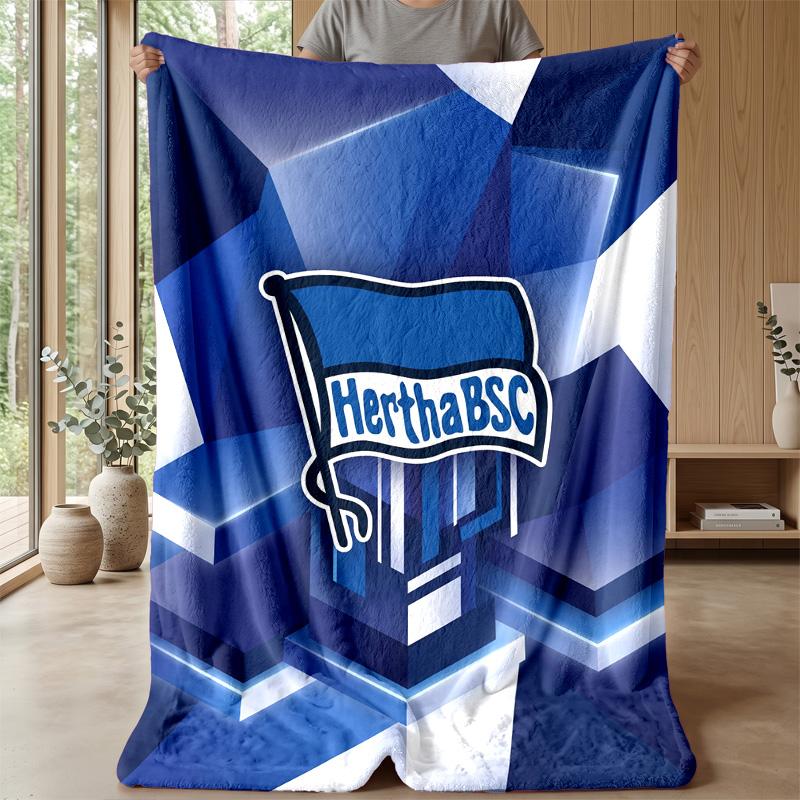 Hertha bsc FC Coperta Morbida in Flanella Pile Leggera Accogliente Calda Coperta Plaid per Divano Letto Arredamento Casa