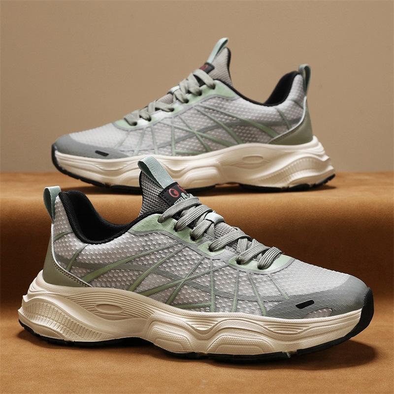 

Men s shoes new summer breathable mesh casual running sneakers men s teen platform dad shoes 44 бежевый