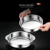 Certificated Pure 304 Stainless Steel Dining Plate 2 Side Handle Salad Basin Fall Resistant Baby Tableware Family Dish