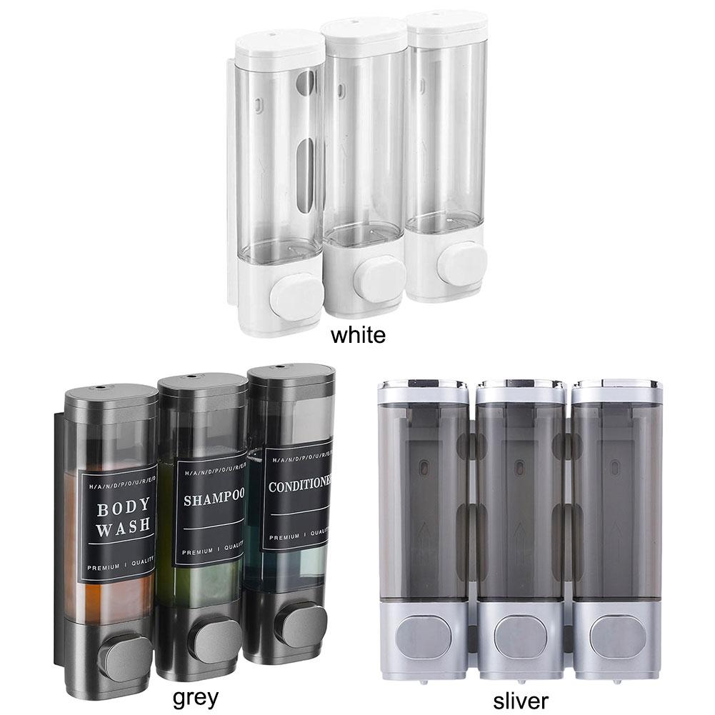Shampoo and Conditioner Dispenser 3 Chamber Shower Soap Dispenser Wall-Mounted Shower Dispenser for Bathroom Kitchen Hotel
