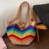 Large Capacity Crochet Shoulder Bag Breathable Seaside Vacation Handbag Knitted Tote Bag  Daily