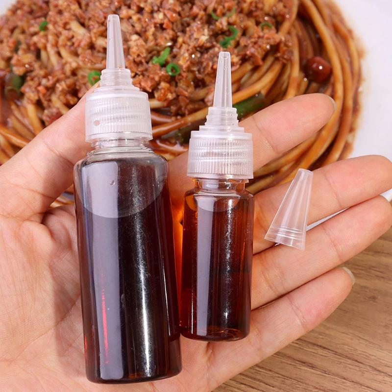 5Pcs Transparent Condiment Squeeze Bottles Jam Bottles Non-Drip Oil Liquid Dispenser Bbq Sauces Oil Container Cooking Gadget
