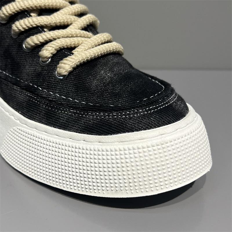 Trendy Tie-dye Canvas Shoes Thick Sole Men's Casual Single Shoes Lightweight Large Size Students Commuting for Class Men's Shoes