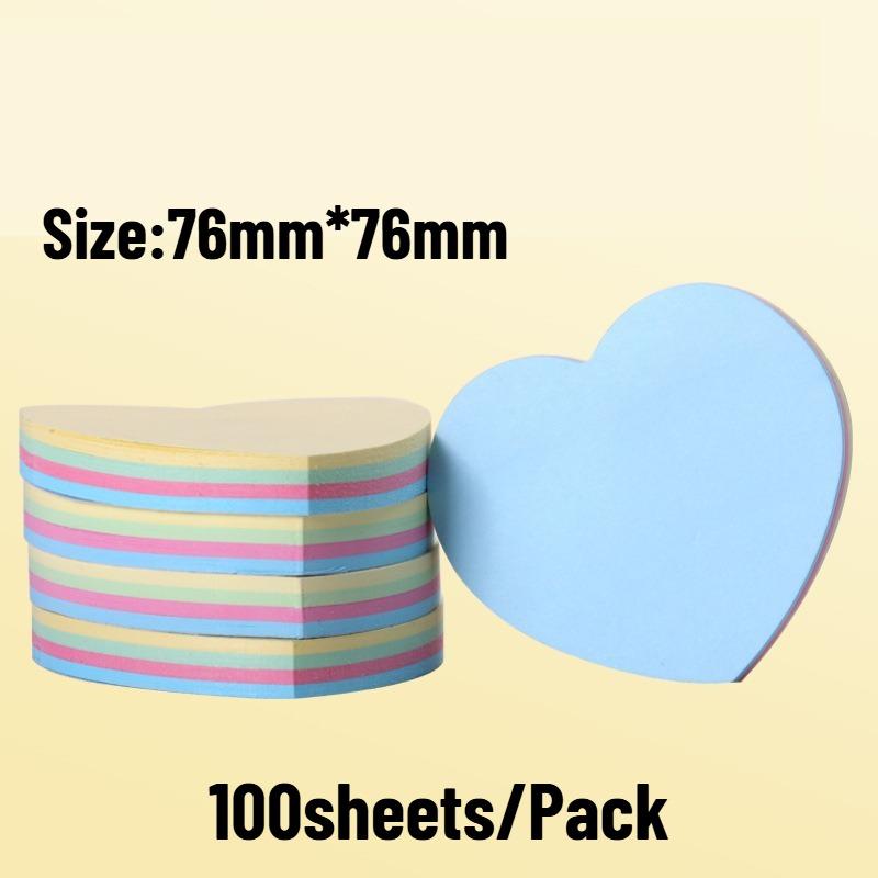 Cute Shaped Sticky Notes 100 Sheets in Flower Bear Heart Butterfly Pastel Memo Pads for School Office Journaling Scrapbooking Craft