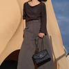 Viney Leather Handbag, Women's Chain Bag, Crossbody Bag, Shoulder Bag, Black