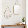 Round/Hexagonal/Rectangle Creative Makeup Mirror Metal Chain Wall Hanging Mirror  Vanity