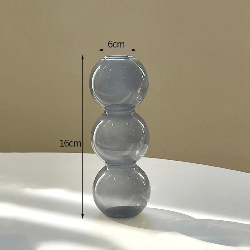 Bubble Glass Flower Vase Ins Crystal Ball Bottle Colorful Art Flower Ware Hydroponics Desktop Ornaments Creative Home Decor