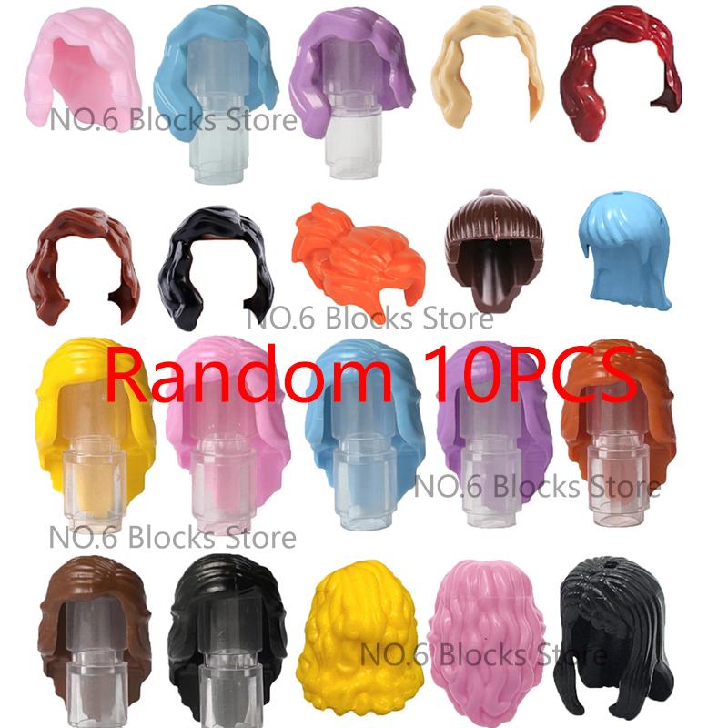MOC City Small Particles Building Blocks Boys Girls Figures Accessories Curly Hair Beard Set Mini Bricks Toys Gifts For Kids G01