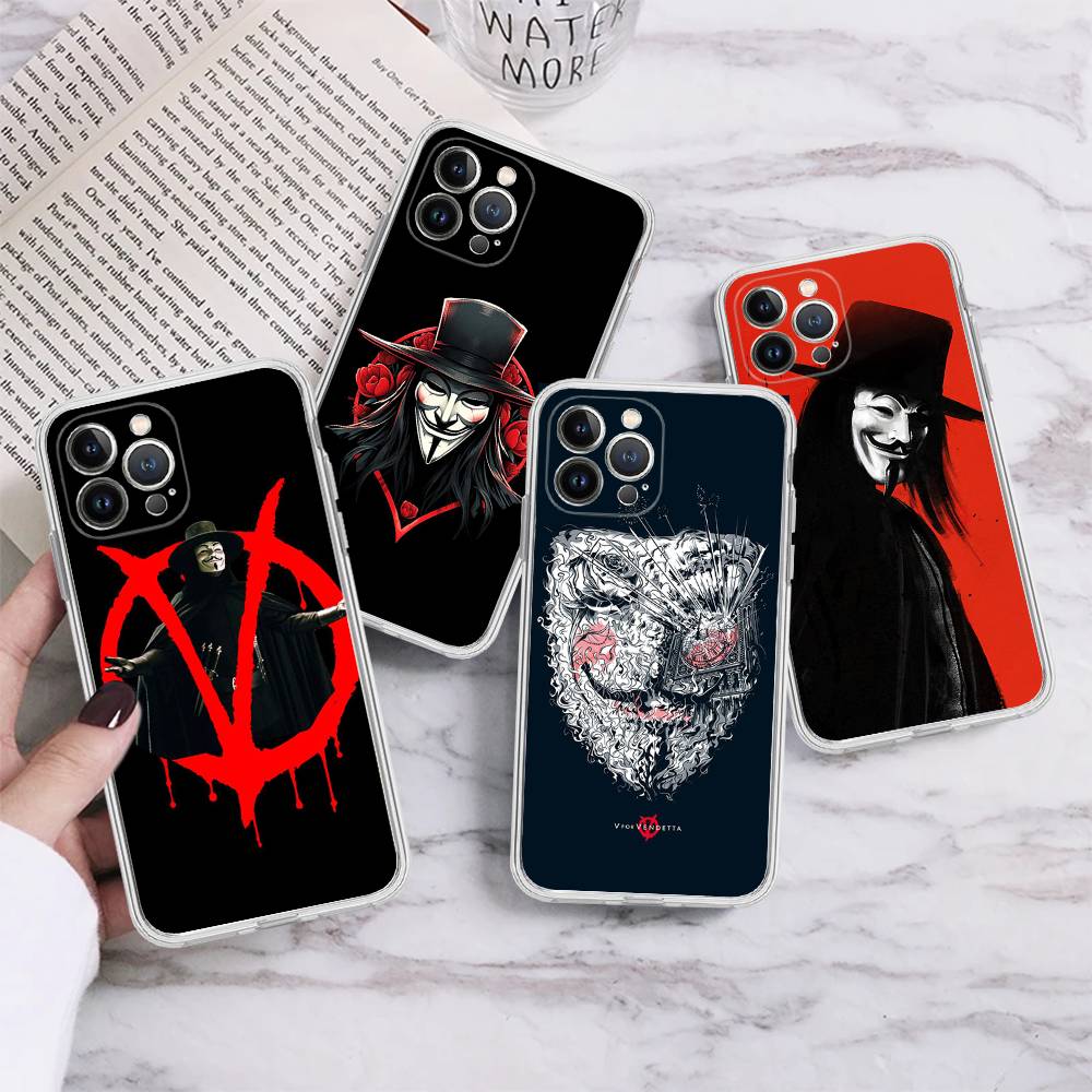 Horror Movie V For V-vendettaS For IPhone 17 16 16e 15 14 13 12 11 Pro Max Mini Plus Phone Case