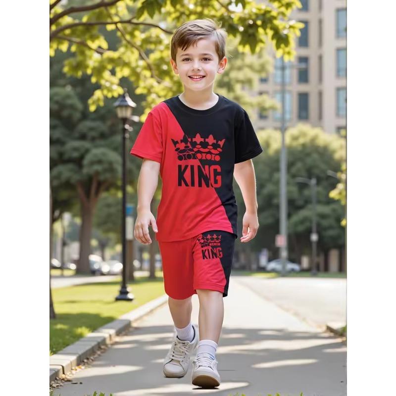 

Summer children s set Fashionable 3D printed casual pullovers short sleeves shorts outdoor shorts set 110