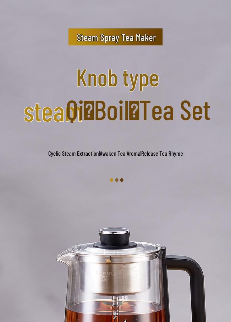 Electric Glass Tea Kettle with Steaming Function - Large Capacity for Black Tea