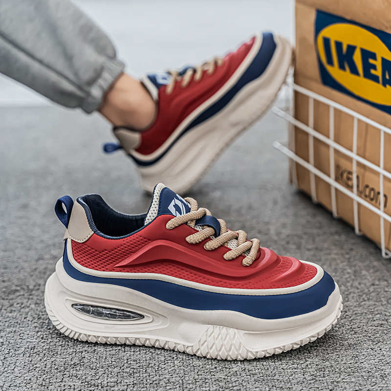 Navy Blue Spring-autumn Mans Fitness Shoes Woven Sneakers Purple Deodorant Sports Sporty Pie Luxury Genuine Brand