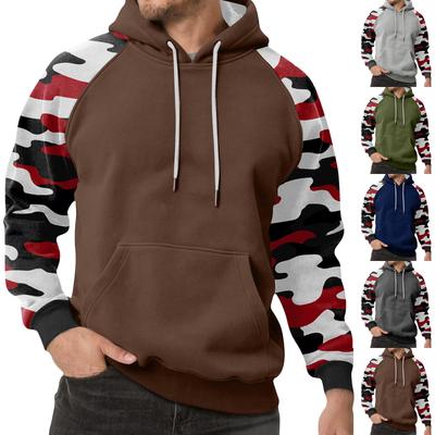 Herr Kamouflage Sweatshirt Hoodie Herr Sport Stor Storlek Casual Sweatshirt