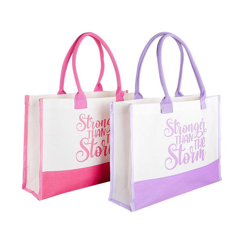 Custom Logo 3D High-End Enterprise Crossbody Tote with Ribbon – University Full Print Canvas Handbag