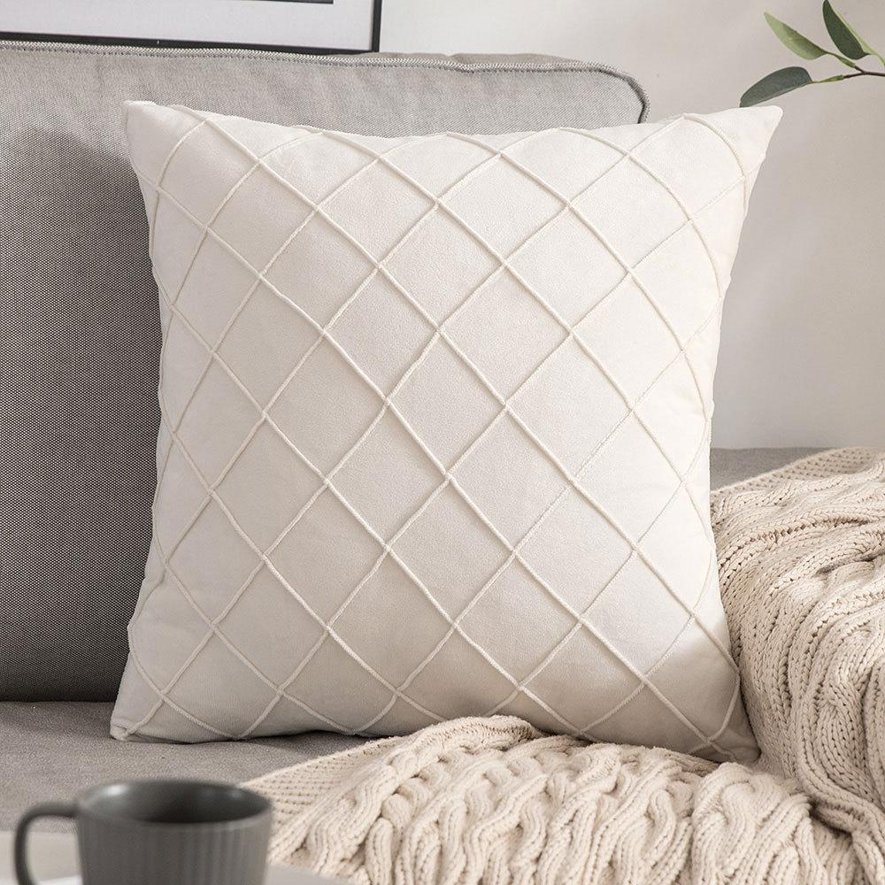 Plaid Velvet Cushion Cover 30x50 45x45cm Decorative Pillow Cover for Sofa Living Room Decor Pillow Case Luxury Cushion