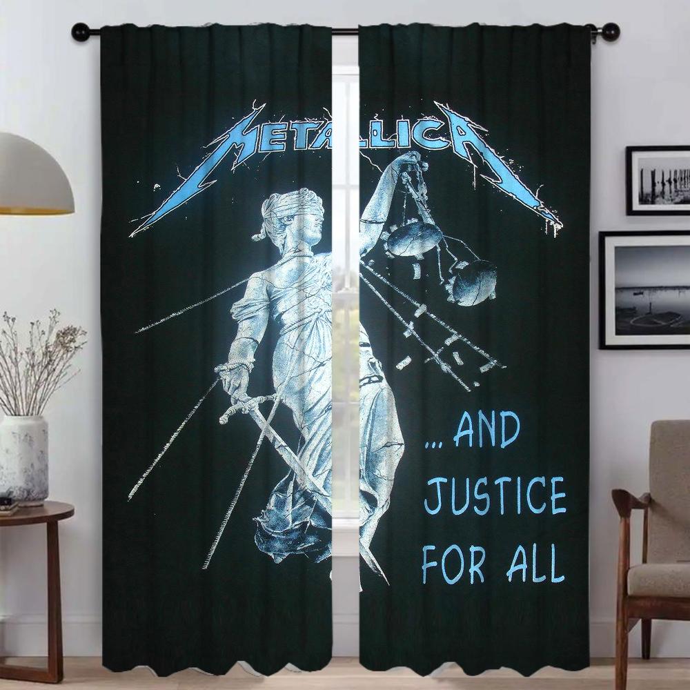 Partition M-MetallicaS Modern Living Room Curtains 2 Pieces Curtains for Bedroom Halloween Decoration Window Curtain Shades Home