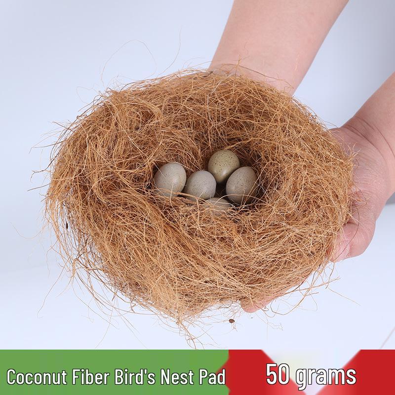 Coconut Shell Parrot & Finch Bird Nest - Natural Straw Woven Habitat for Small Birds