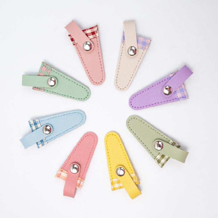 PU Leather Scissors Sleeve Scissors Protect Cover Color Lattice Scissors Sheath