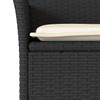 Vidaxl 3-Cz. Garden Furniture Set With Cushions, Black, Poly Rattan