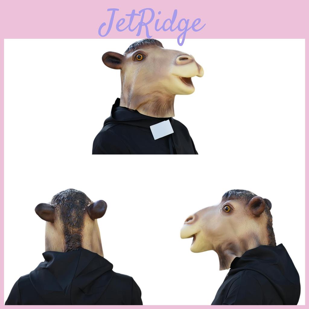 Maschera di Cammello Divertente Accessorio per Costume Testa di Animale in Lattice Per Feste e Festival
