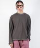 Deumakeu M Outstitch Loose Fit Long Sleeve Tee - Charcoal