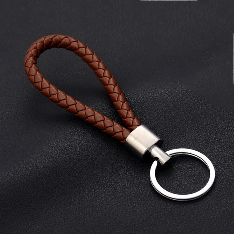 

2016 Fashion Men Leather Key Chain Ring Keyfob Car Keyring Keychain Gift коричневий