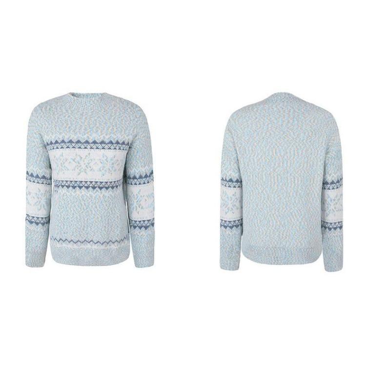 Vintage Christmas Print Knitwear Cardigan Loose O Neck Sweater Top Long Sleeve Winter Autumn